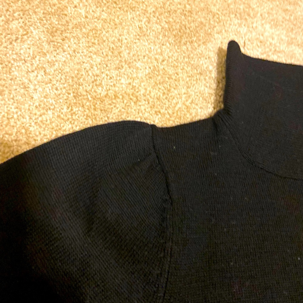 Tibi black short sleeve turtleneck sweater